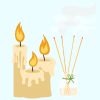 Candles and incense